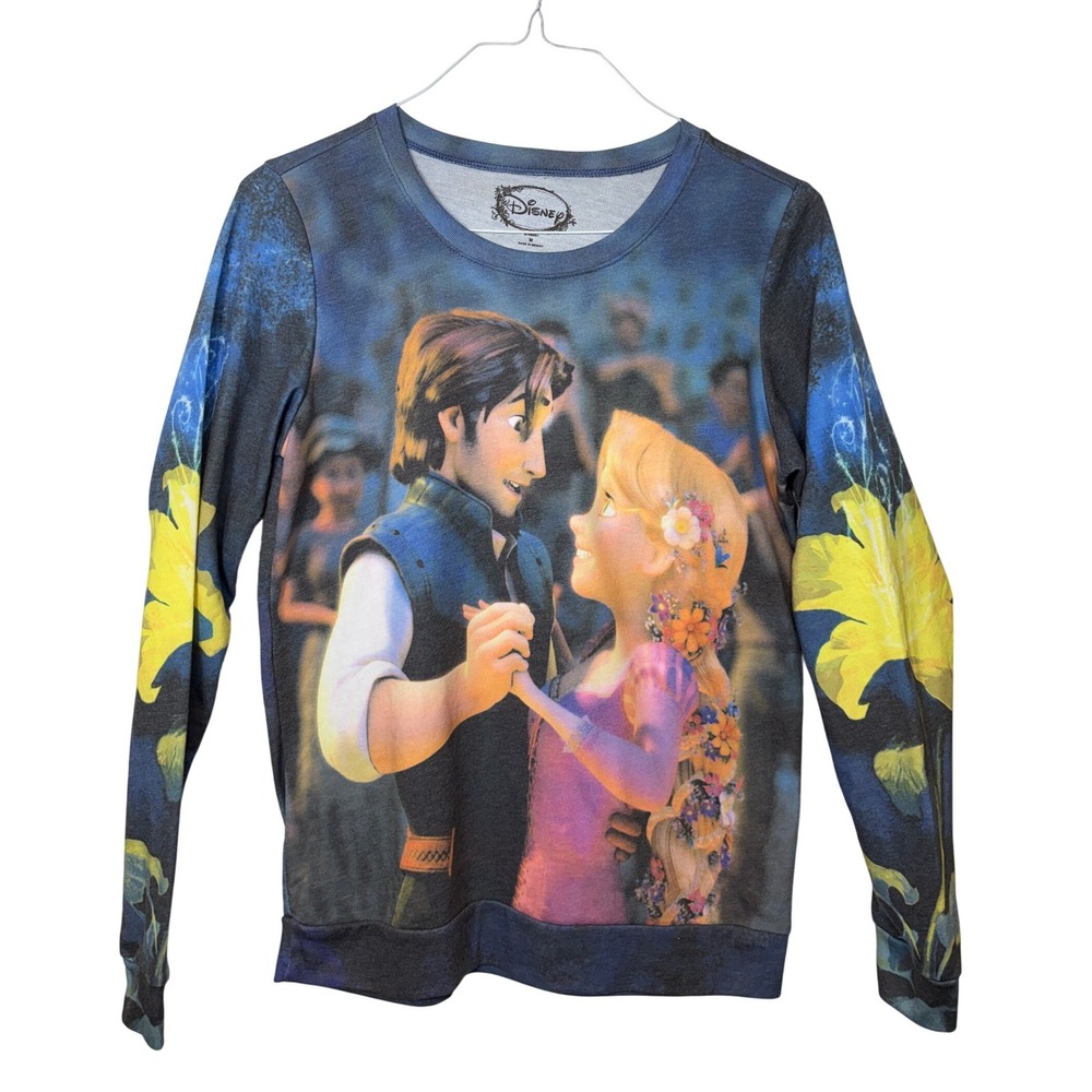 Disney Tangled Rapunzel Flynn Rider Duo Dancing Sweatshirt Pullover Adult Size M